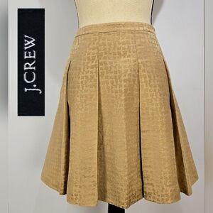 J. Crew Festive Metallic Golden Pleated Skirt with Pockets 8